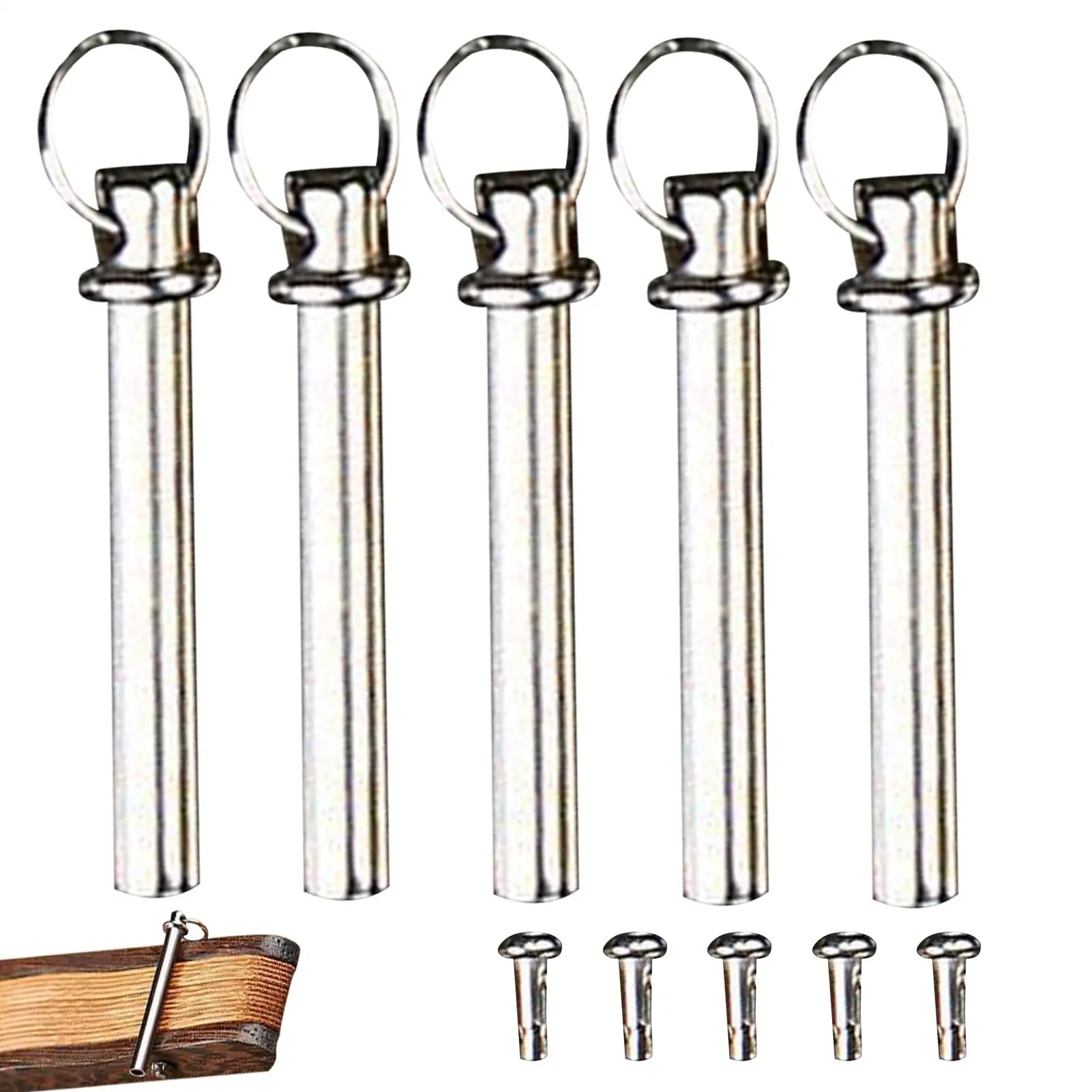 5Sets Fan Accessories Hand Repairing Kit Pendant Light Metal Rivets For Folding Accessory Shaft Stainless Steel Nut