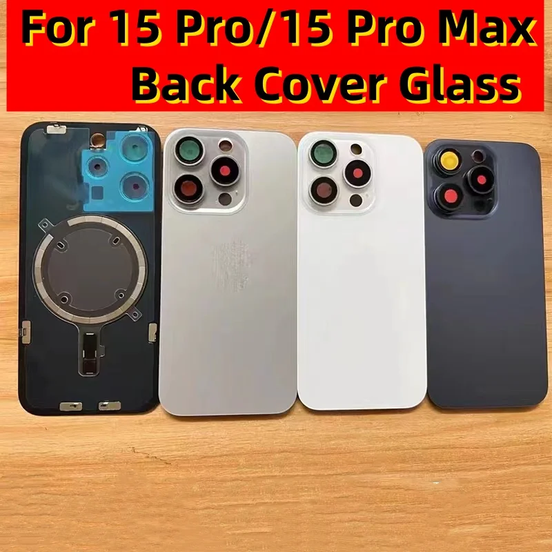 

Back Glass Material For Iphone 15 Pro Max / 15 Pro Back Battery Cover +Middle Chassis Frame Housing Case Repair Parts