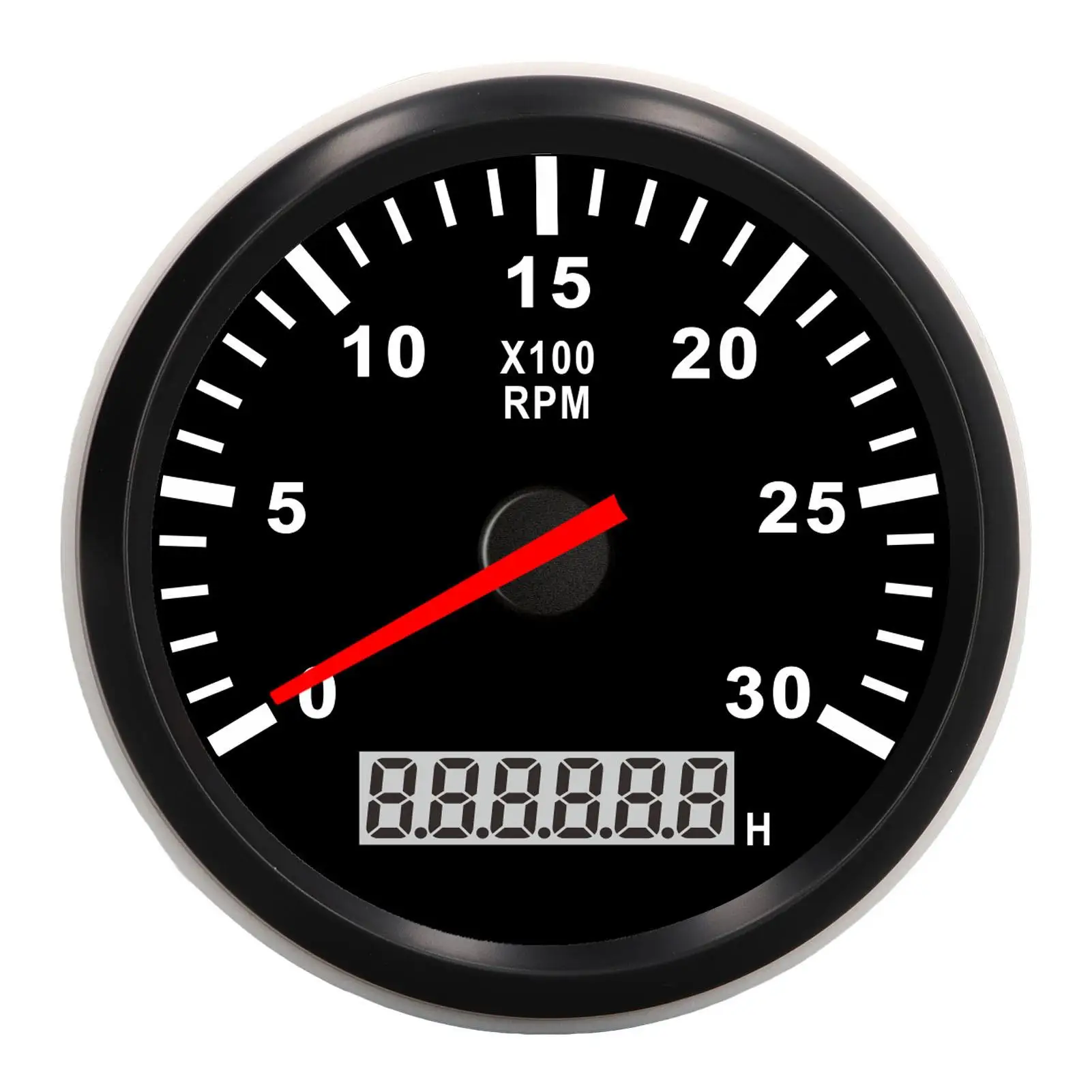 

IP67 Waterproof 3000RPM Marine Tachometer Gauge with Anti-Fog LCD Hourmeter for Cars & Trucks