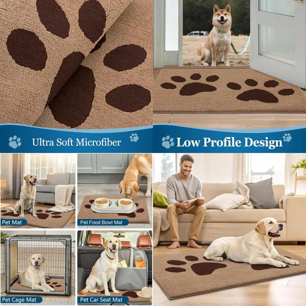 

Mud-Resistant Dog Door Mat, 70x24 Inches, Beige - Absorbent, Washable, Non-Slip Indoor Entrance Mat