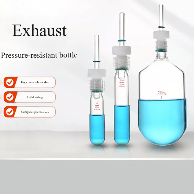 

A thick-wall pressure-resistant tube with a trachea teflon plug glass reaction tube vacuum hydrolysis tube