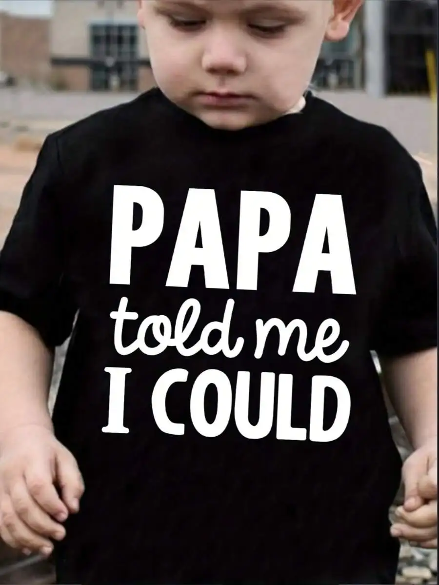 Casual Style For Both Boys And Girls Family Matching Shirts Papa Told Me I Could Text Design Everyday Wear Gift For Grandchildre
