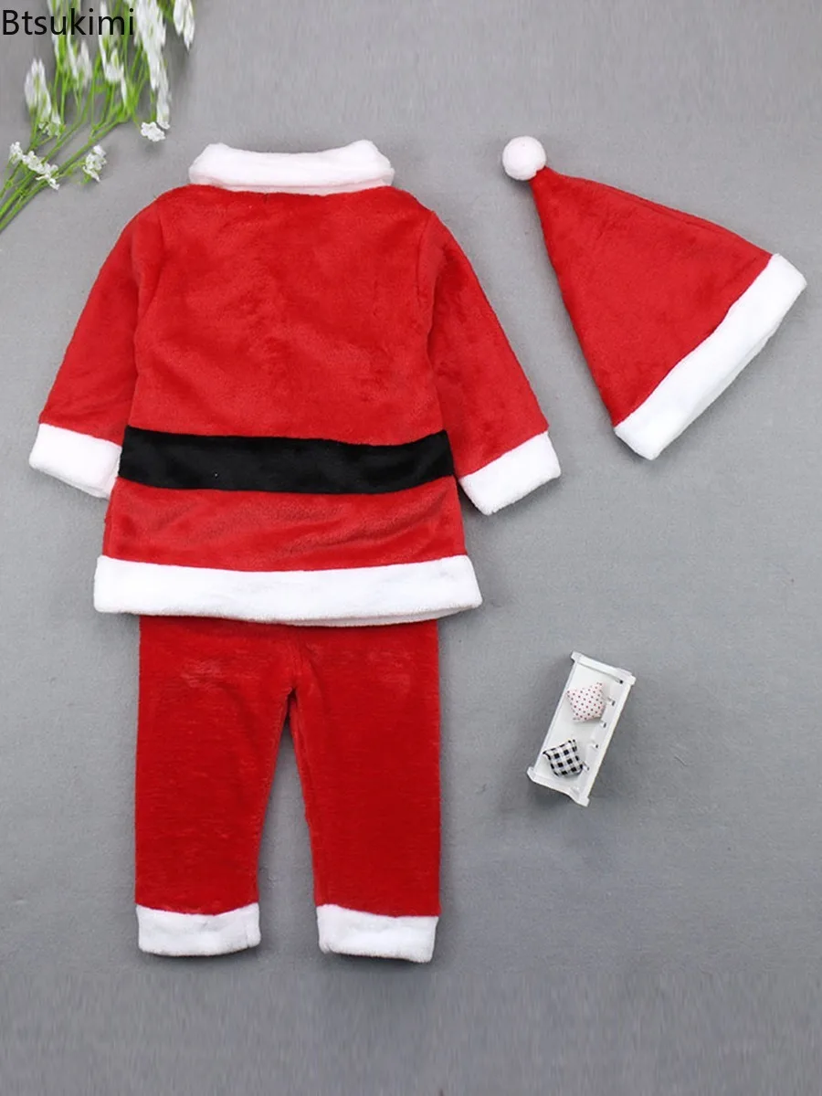 Christmas Children's Clothing Baby Boys and Girls Party Costumes Santa Claus Top+Pants+Hat Three Piece Set Performance Costumes