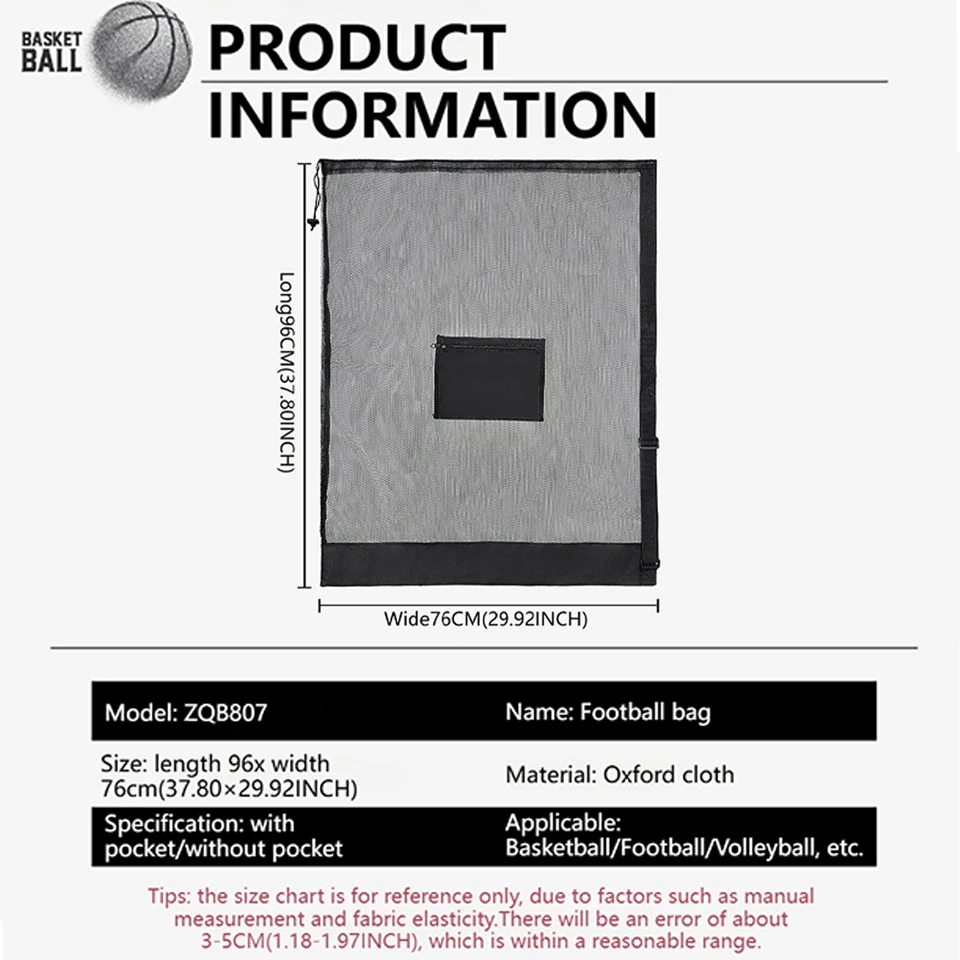 Loogdeel كرة القدم كرة السلة الكرة حزمة مزدوجة الكتف تخزين الحقيبة الكتف صافي جيب حقيبة التدريب حقيبة المعدات الرياضية
