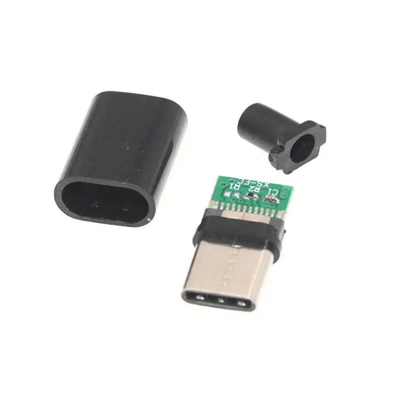 DT51 20Pcs Type C USB 3.1 Male Plug 24Pin Fast Charging Connector Jack Tail Welding DIY Data Cable Repair Black