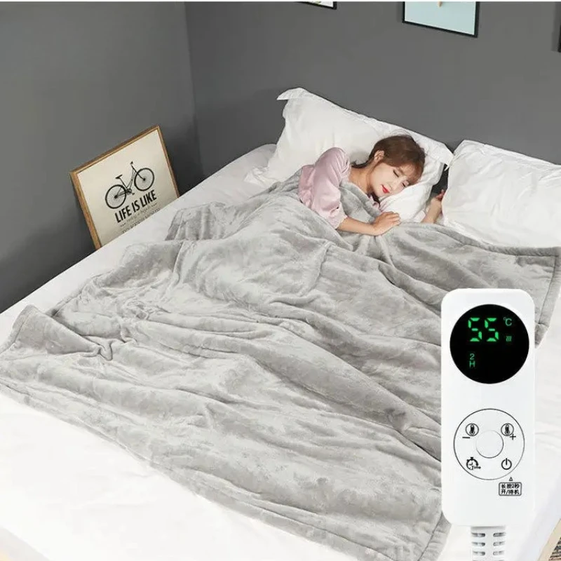 Temperature Control Electric Heating Blanket Machine Washable&Anti-Mite Dual-Use Throw for Office Sofa Nap &Home Moisture Relief