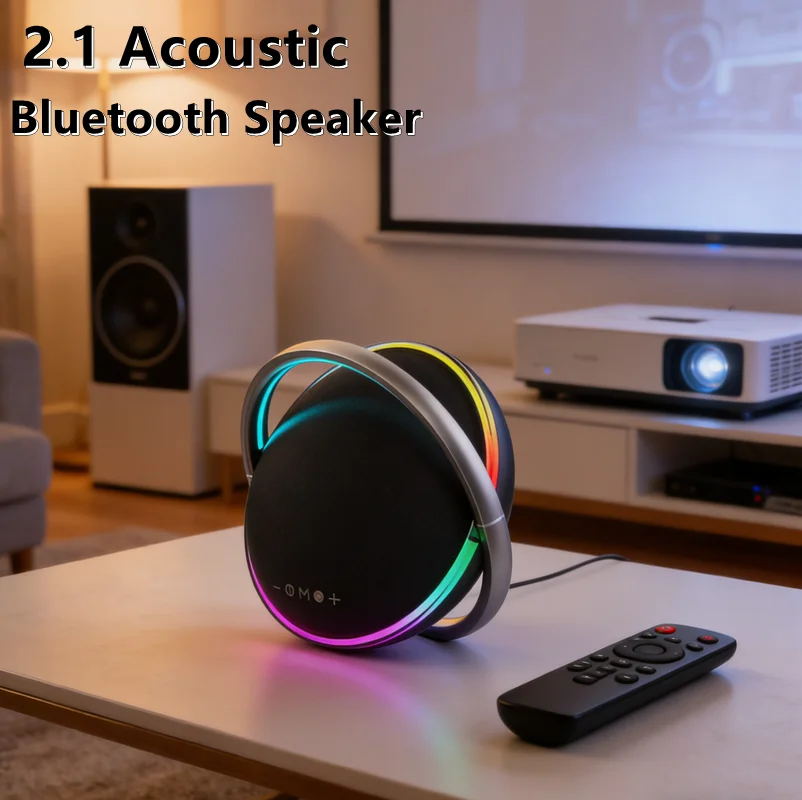 New Desktop Bluetooth Wireless Subwoofer High-quality Sound Outdoor Portable Speaker Card Circular Soundbox for Phone,computer