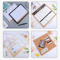 Wooden Frame DIY Cork Display Panel Soft Decorative Memo Bulletin Board Wood Hanging Letter Message Boards 5
