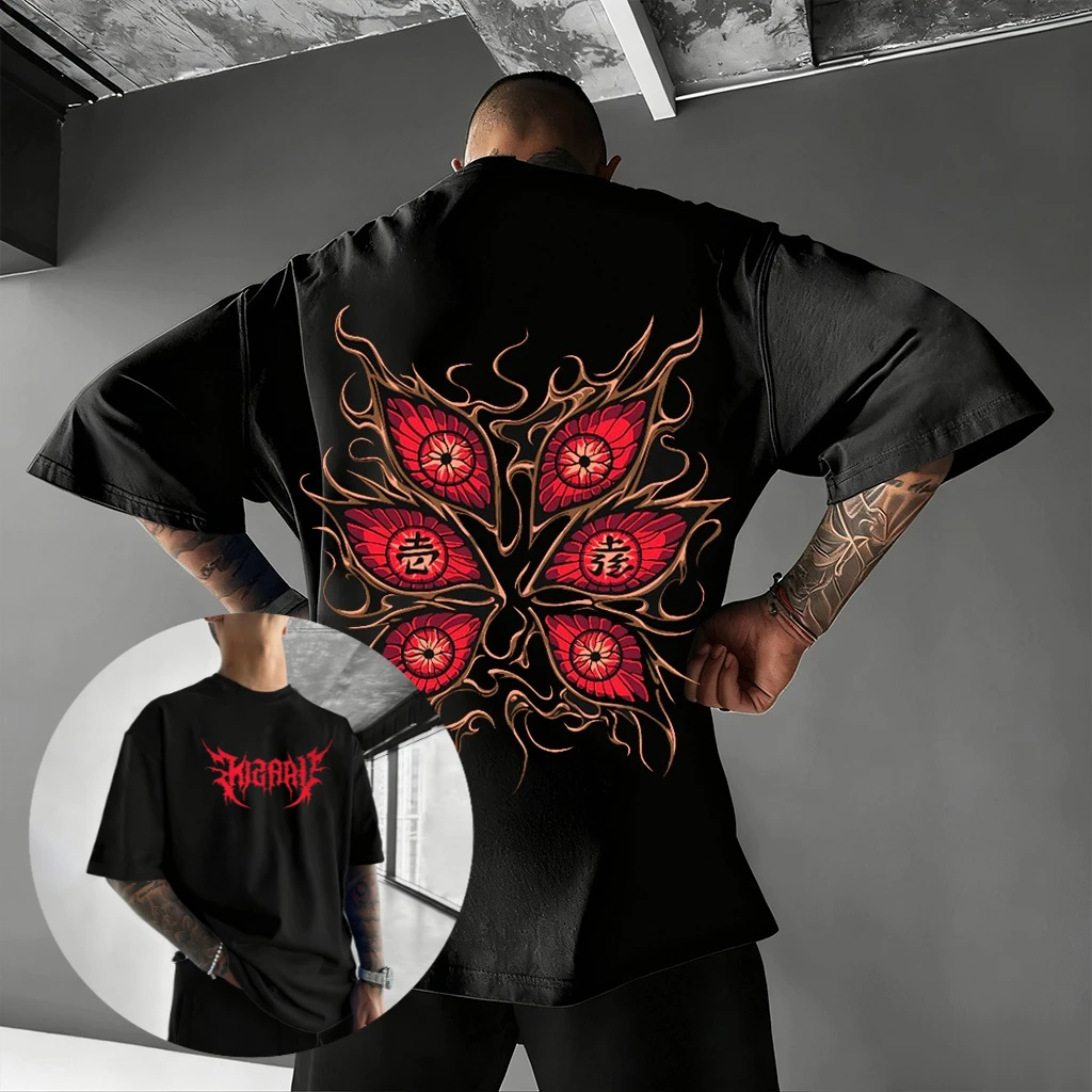 Unisex Demon Slayer Kokushibo Grafik-T-Shirt für Männer und Frauen, Streetwear, übergroße Baumwolle, T-Shirt, 2026, Sommer, kurzärmelig, Tops, lässig, Y2k