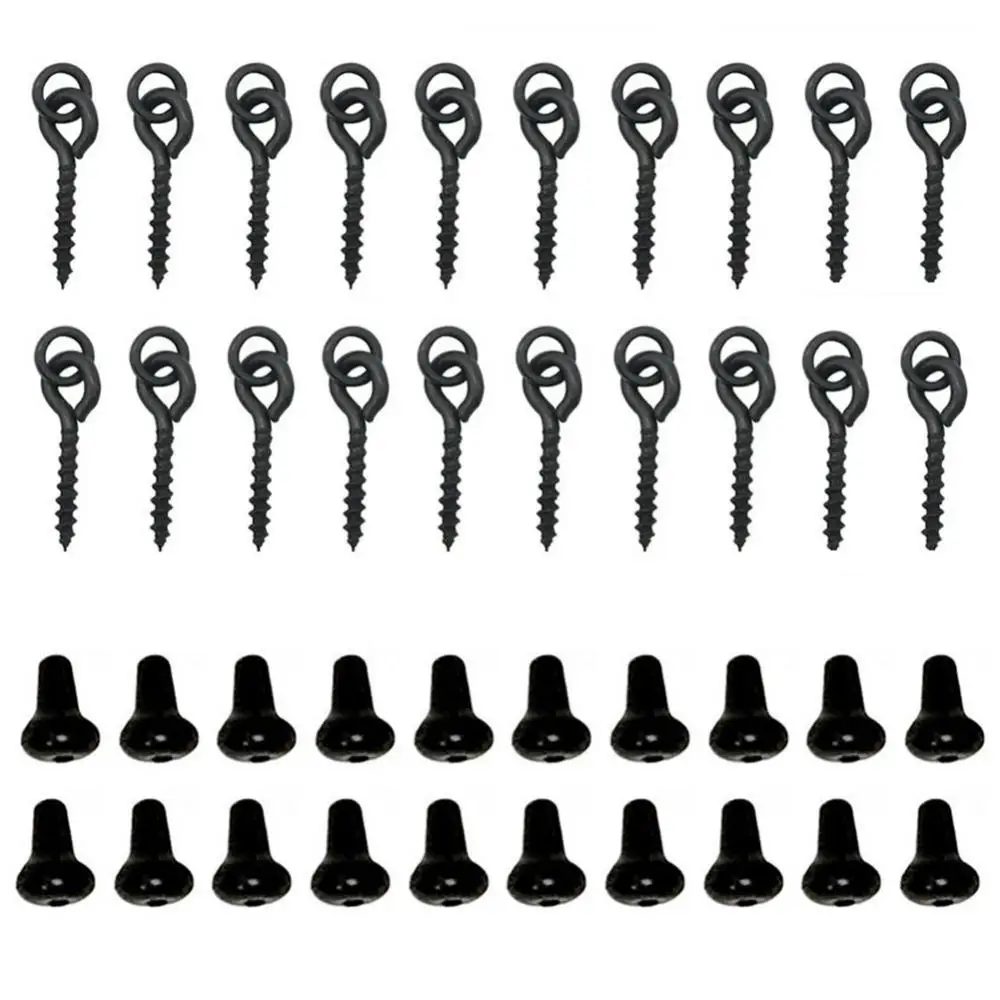 

20Pcs Carp Rig Ring Stops with 20Pcs Boilie Bait Screw Fishing Accessories Kit