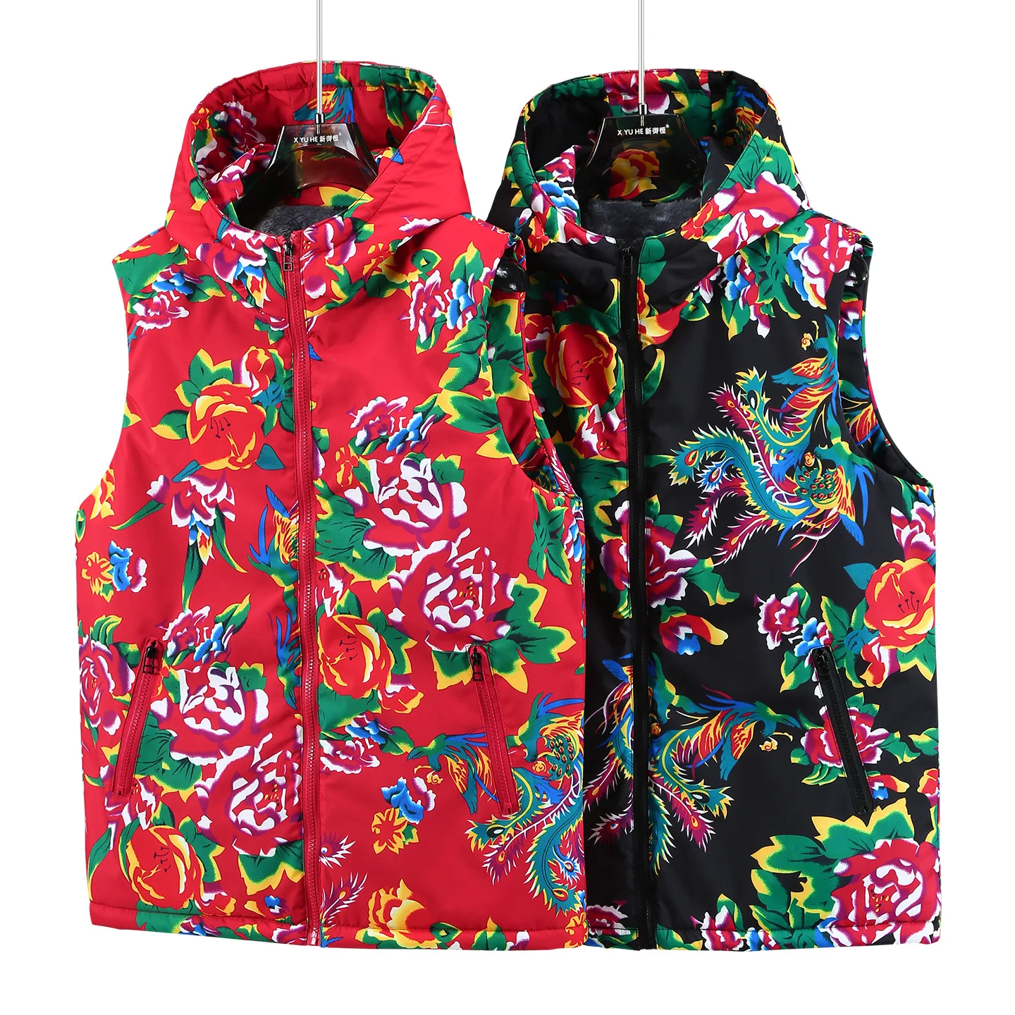 Large patterned jacket, thick winter fleece for warmth, loose style, trendy for both men and women, couple's pullover shirt