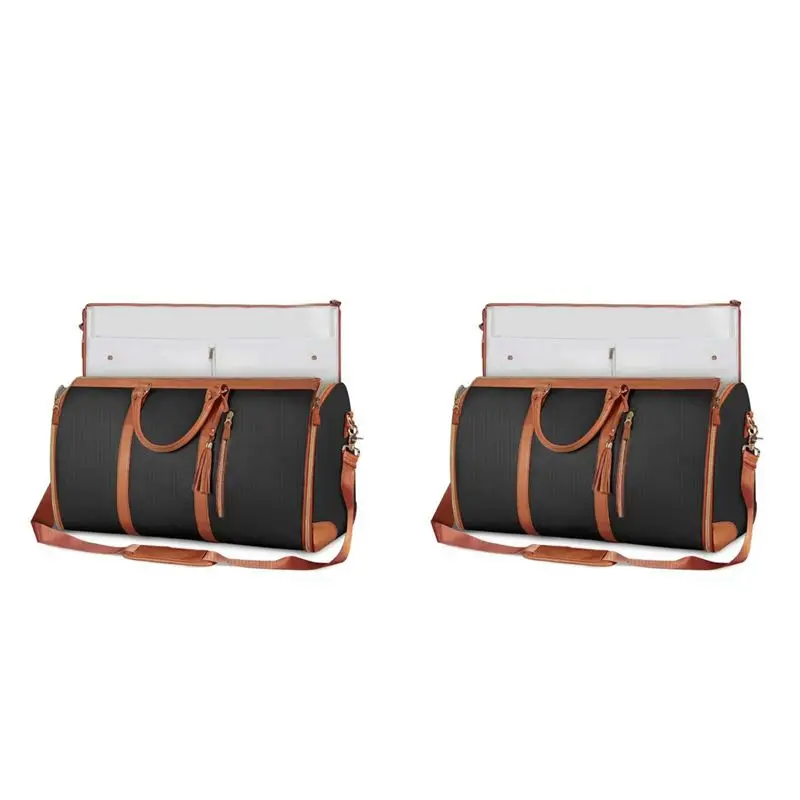 ABRE-2X Travel Foldable Clothing Bag Multi-Function Garment Bag Travel Bag Garment Bag For Carry On Garment Bag,Black