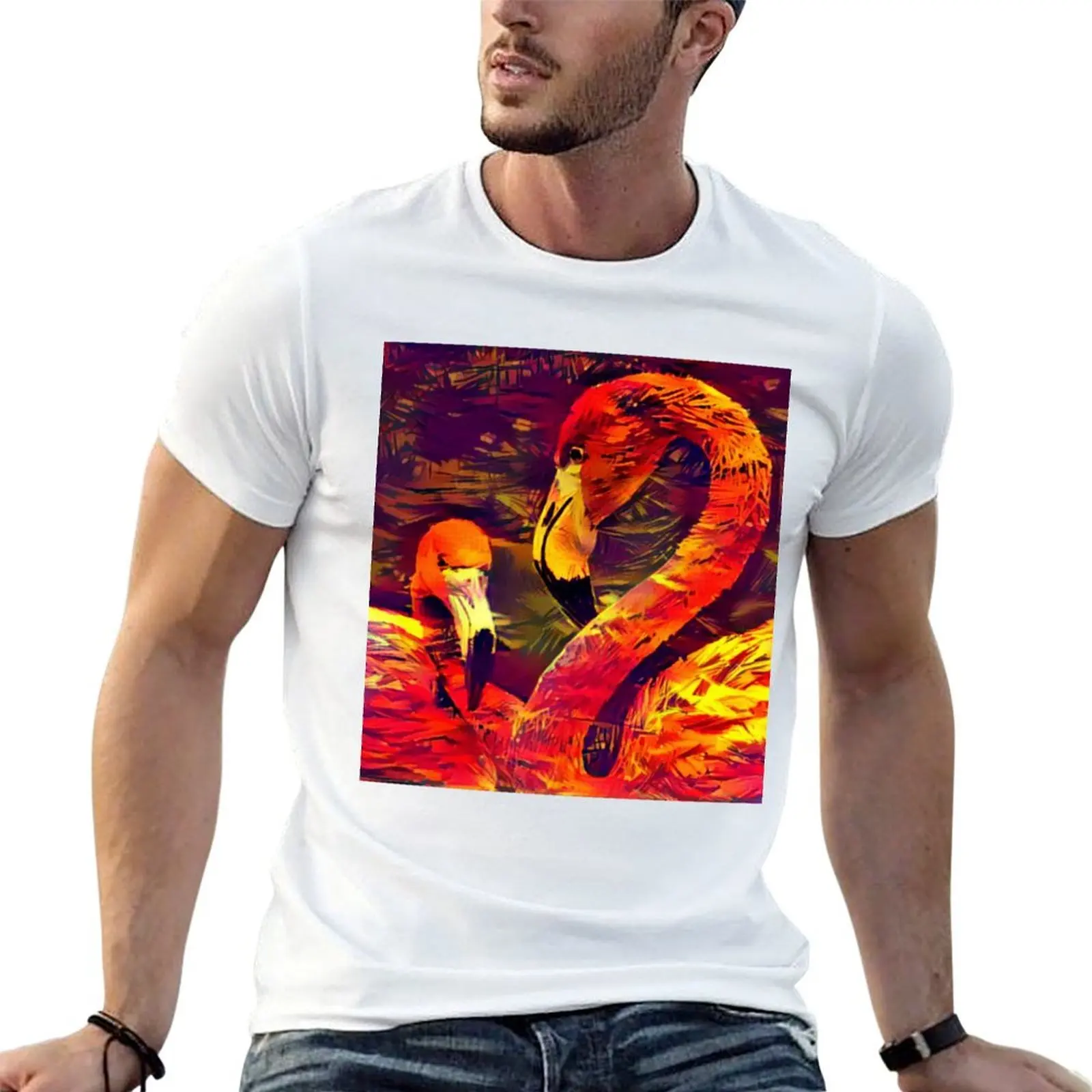 Flamingo Firestorm T-Shirt custom t-shirts vintage t shirts mens graphic t-shirts