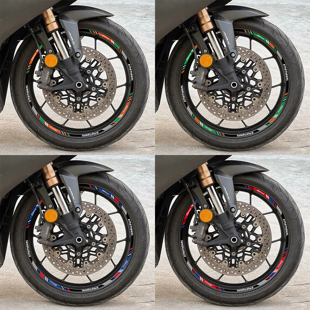 For Forza 250 300 350 Front 15″ Rear 14″ Wheel Hub Rim  Sticker Motorcycle Accessories Reflective Full Set Vinyl Decals