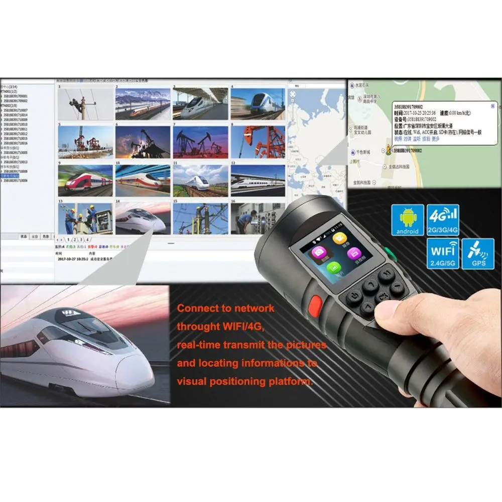 New Design Ai Flashlight Camera DVR Intelligent Patrol Camera GPS Torch Camera Android WiFi 4G Anti-Explosion CCTV Patrol Camera