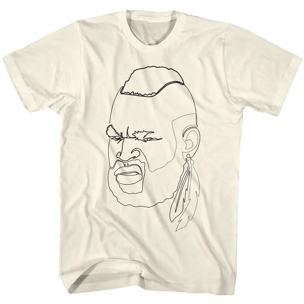 Mr T 1 Line Drawing Feather Earing Men's Shirt The A Team B Baracus