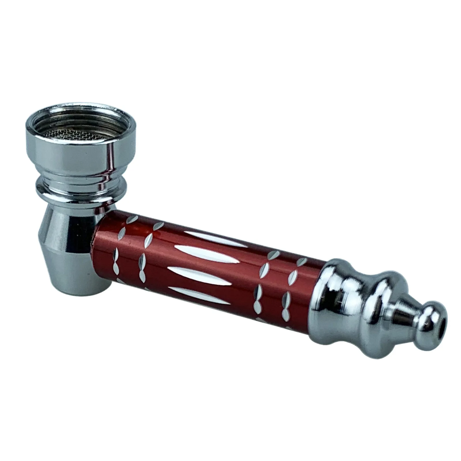 1pc Random Color Alloy Fashion Carved Pipe Portable Removable Cleaning Pot Pipe