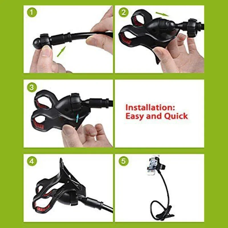 Universal Lazy Mobile Phone Gooseneck Stand Holder Stents Flexible Bed Desk Table Clip Bracket for Phone Flexible Holder Arm image 5