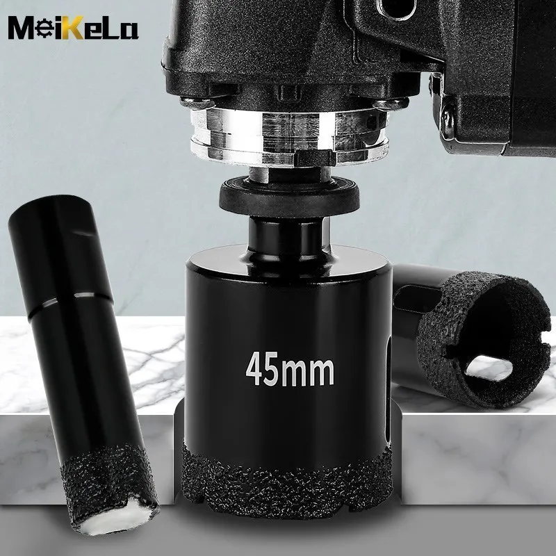 Meikela-Diamante soldada Núcleo Dry Drill Bit, 6-65mm, Cortador, Corte, Porcelana, Mármore, Vidro, Granito, 1Pc