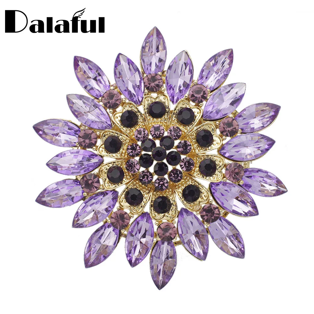 Chic Fashion Crystal Flower Brooch Pin Clothes Accessories Christmas Gift Costume Jewelry Brooches For Wedding Bridal Z013
