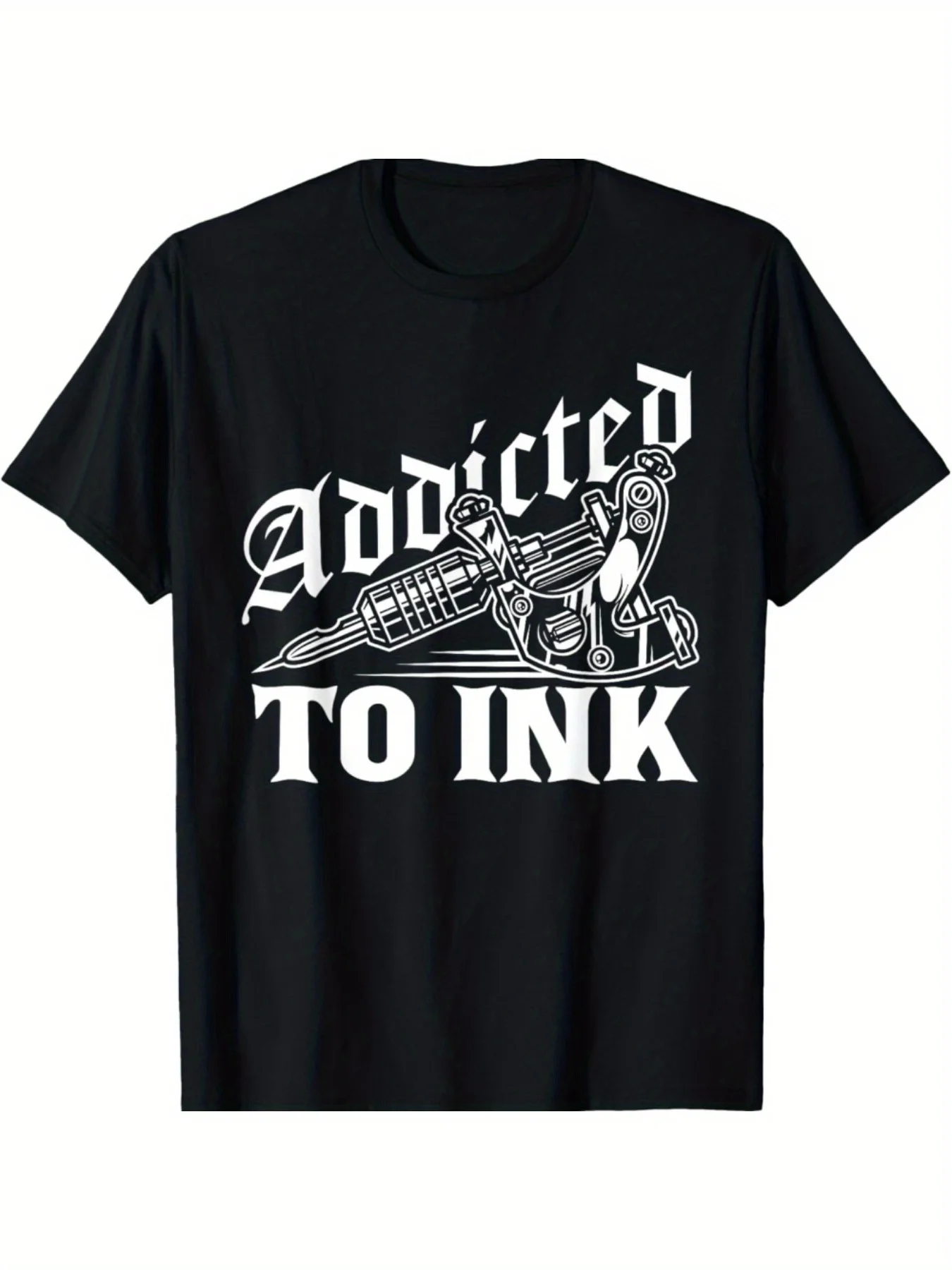 

Simple t-shirt-Addicted To Ink Tattoo Lover Tattoo Artist T-ShirtRegular-Fit, Comfortable & fashionable