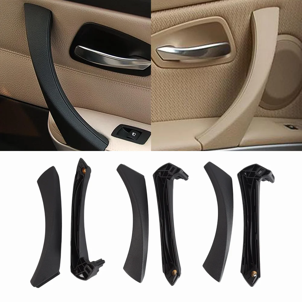 Interior Replacement Door Handles with Cover Trim 6 Pcs Set For BMW 3 Series 2005-2012 E90 E91 E92 316 318 320 325 328i  330 335