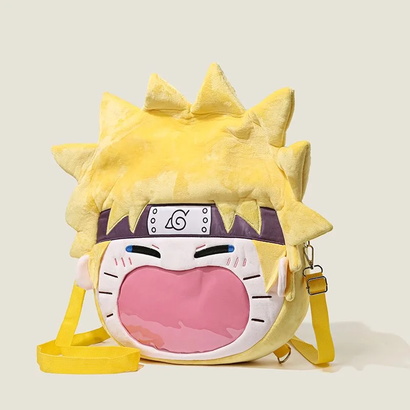 NARUTO Uzumaki Naruto Anime Plush Backpack Kindergarten Backpack Transparent Itabag Couples' Birthday Gifts Children's Toys