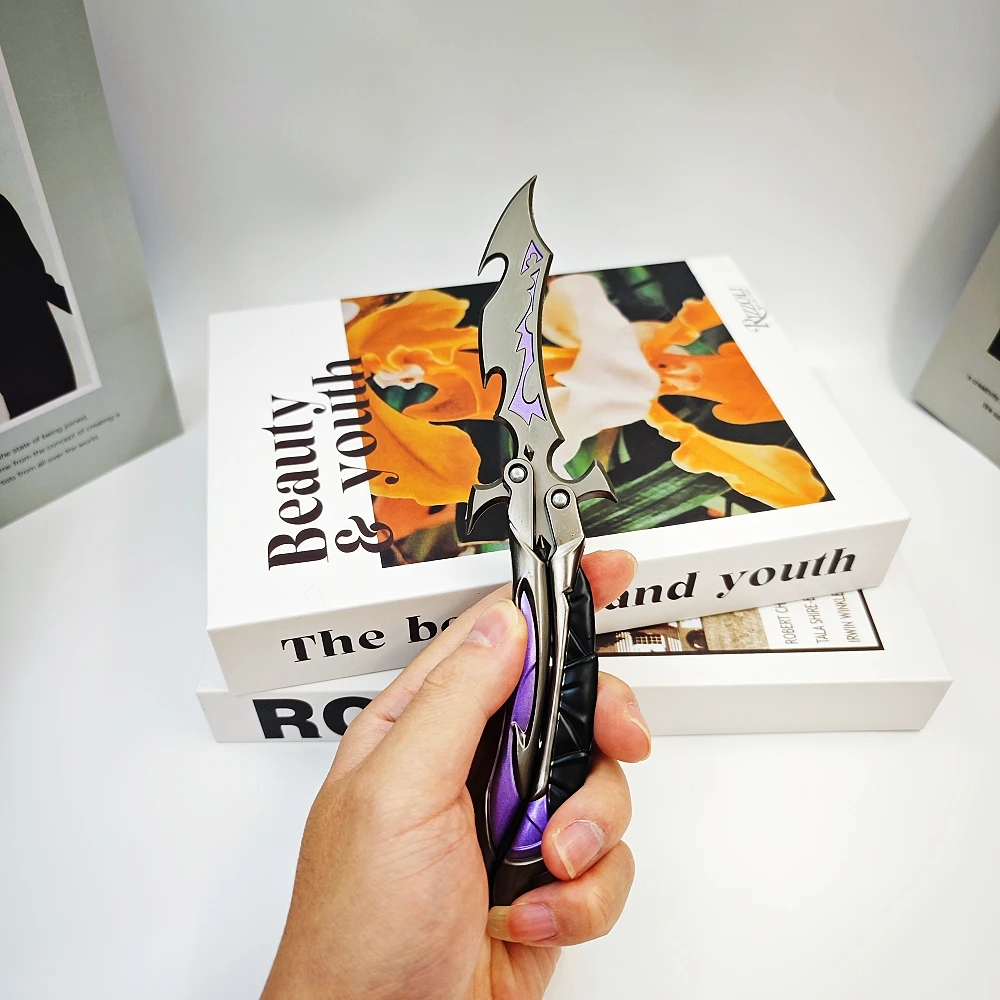 22cm Valorant Reaver 3.0 Butterfly-Messer Metall-Klappmesser-Modell – Gaming-Fan-Trainingsspielzeug, Sammlerstück und Ausstellungsstück – Detail 12