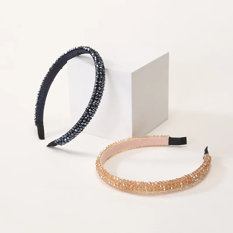 Повязка на голову, 1 шт., милый корейский аксессуар для волос со стразами, удобная посадка, простой элегантный женский подарок