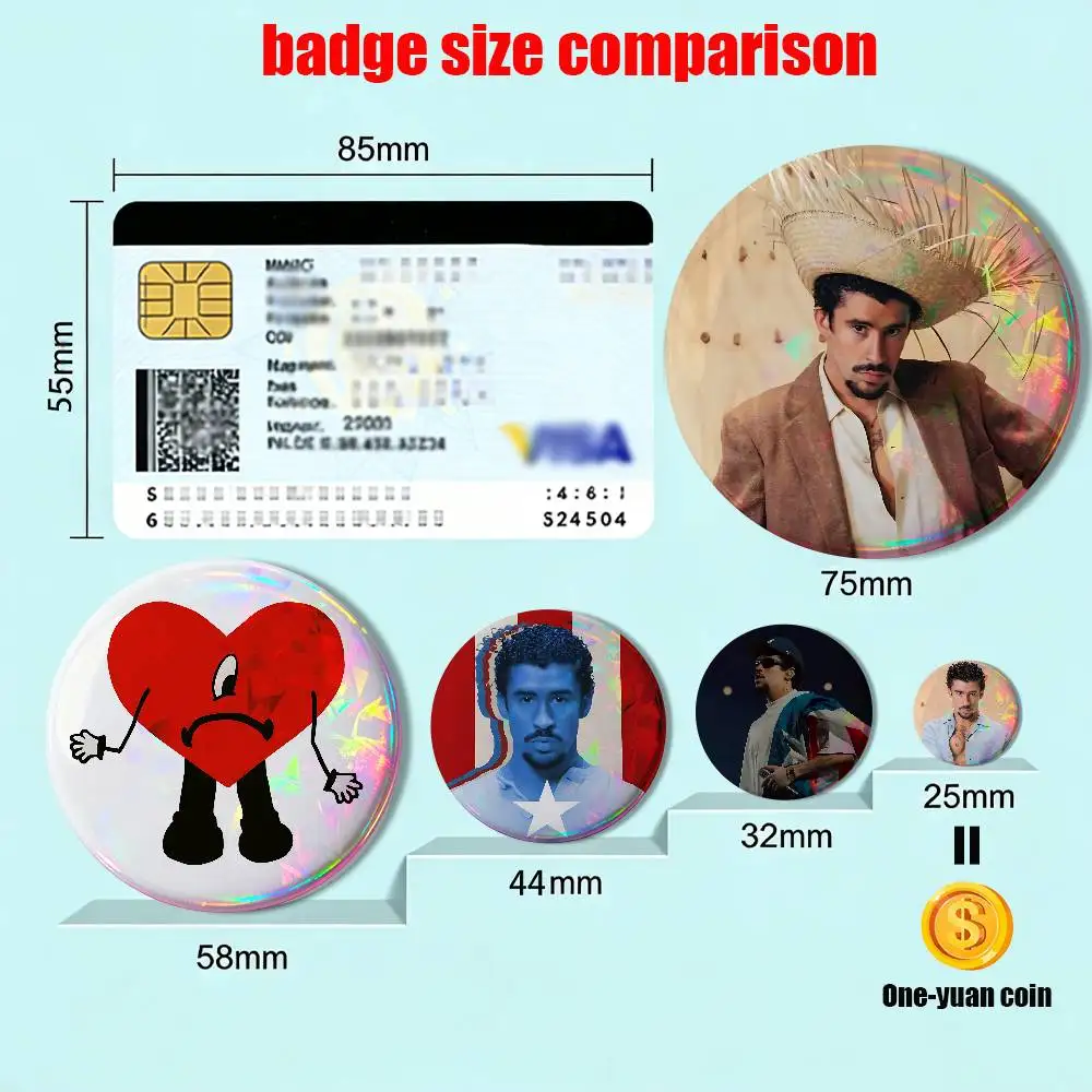 DtMF Un Verano Sin Ti Bad Bunny Badges Badges On Backpack Jacket Cartoon Round Brooches  Acrylic Button Pins Collection Gifts