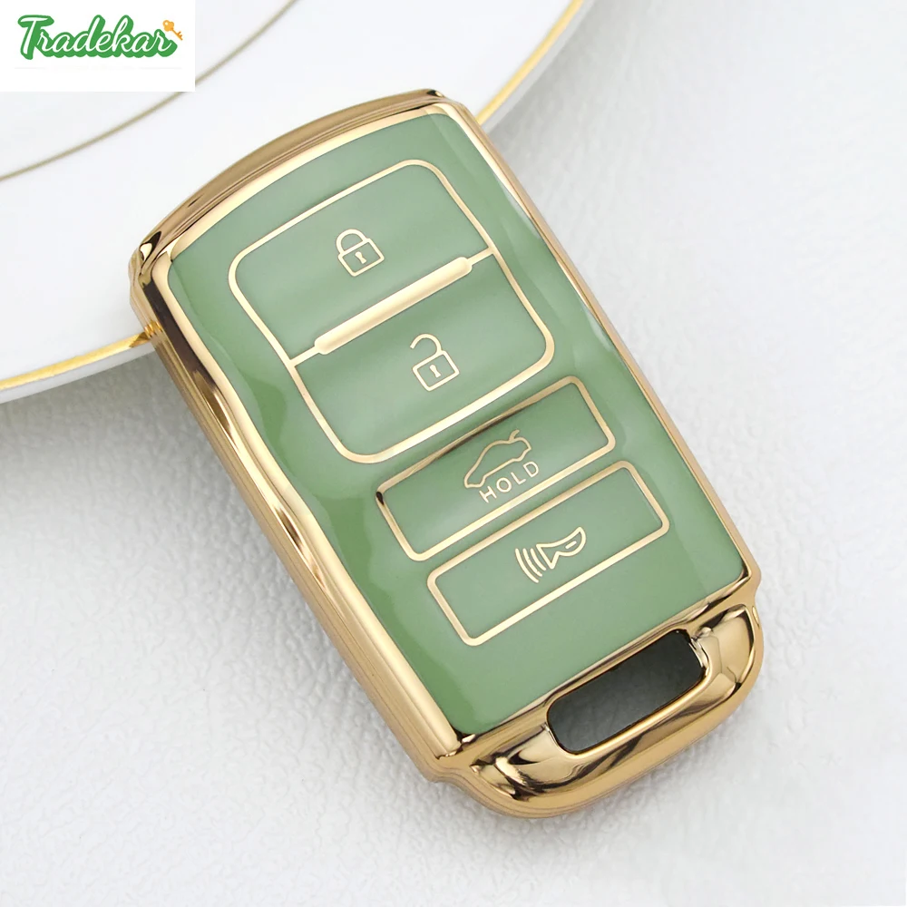 New gold edge TPU 4 Button Car Key Case for KIA Cadenza K9 K7 K-04 Sorento K900 Keychain Protection Accessories