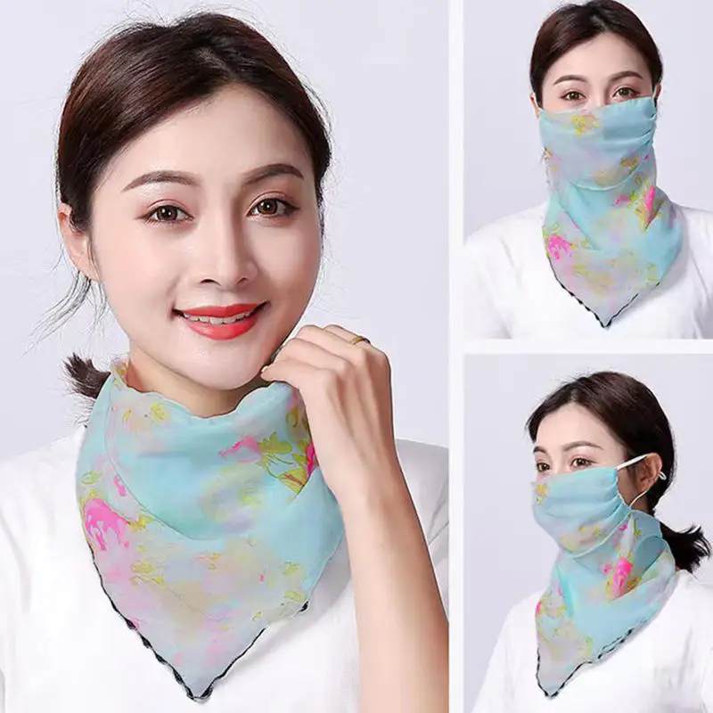 Scarf For Women Sun UV Protection Hiking Neck Scarf Outdoor Triangular Scarf Sunscreen Veil Ice Silk Mask Face Cover