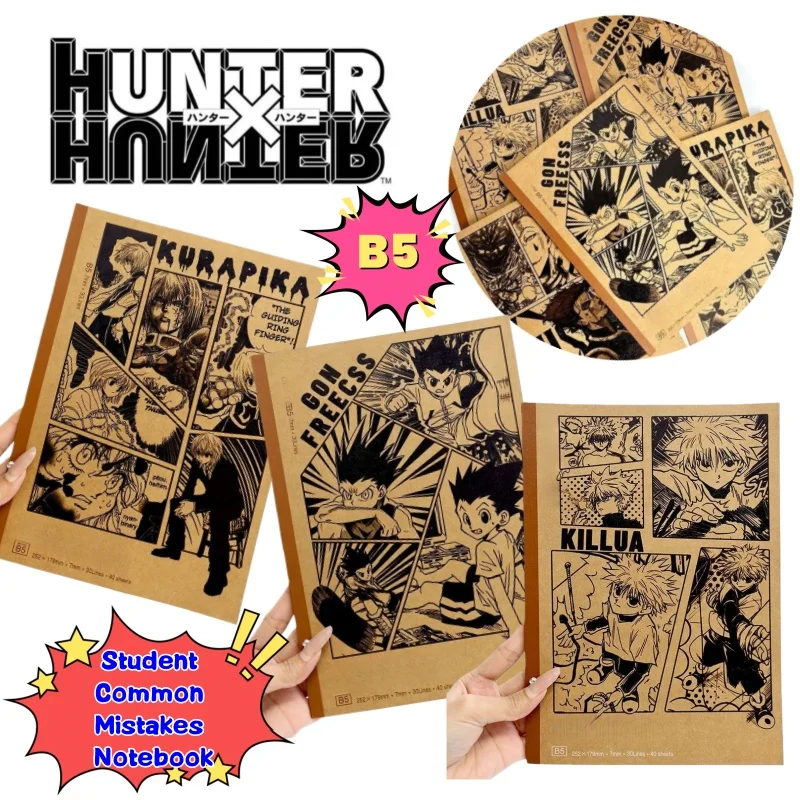 

Hunter Hunter Gon Freecss Killua Zoldyck Kurapika Animation Cartoon B5 Bookkeeping Book Wrong Question Notebook for Students