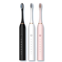 3PCS Electric Toothbrush Sonic Rechargeable 6 Modes Kids Adults Brush 4 Heads USB