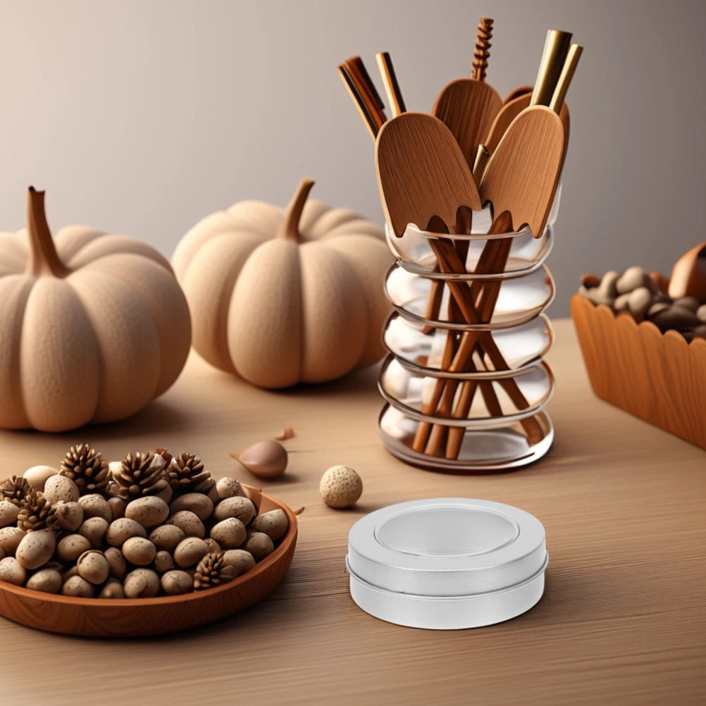 

4pcs Round Tin Box With Lid Clear Top Metal Storage Canister For Kitchen Office Party Tinplate Spice Cookie Candy