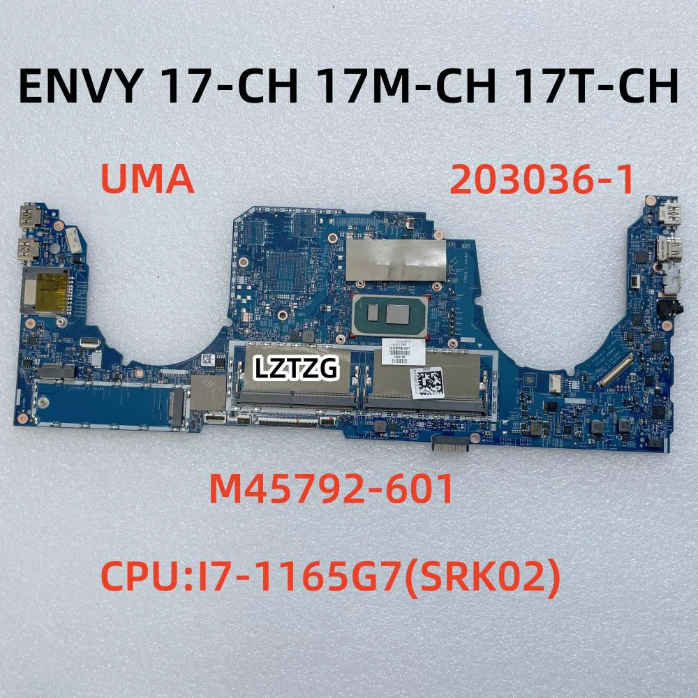 

203036-1 For HP ENVY X360 17-CH 17M-CH 17T-CH Laptop Motherboard CPU I7-1165G7 SRK02 UMA M45792-601 100% Tested OK