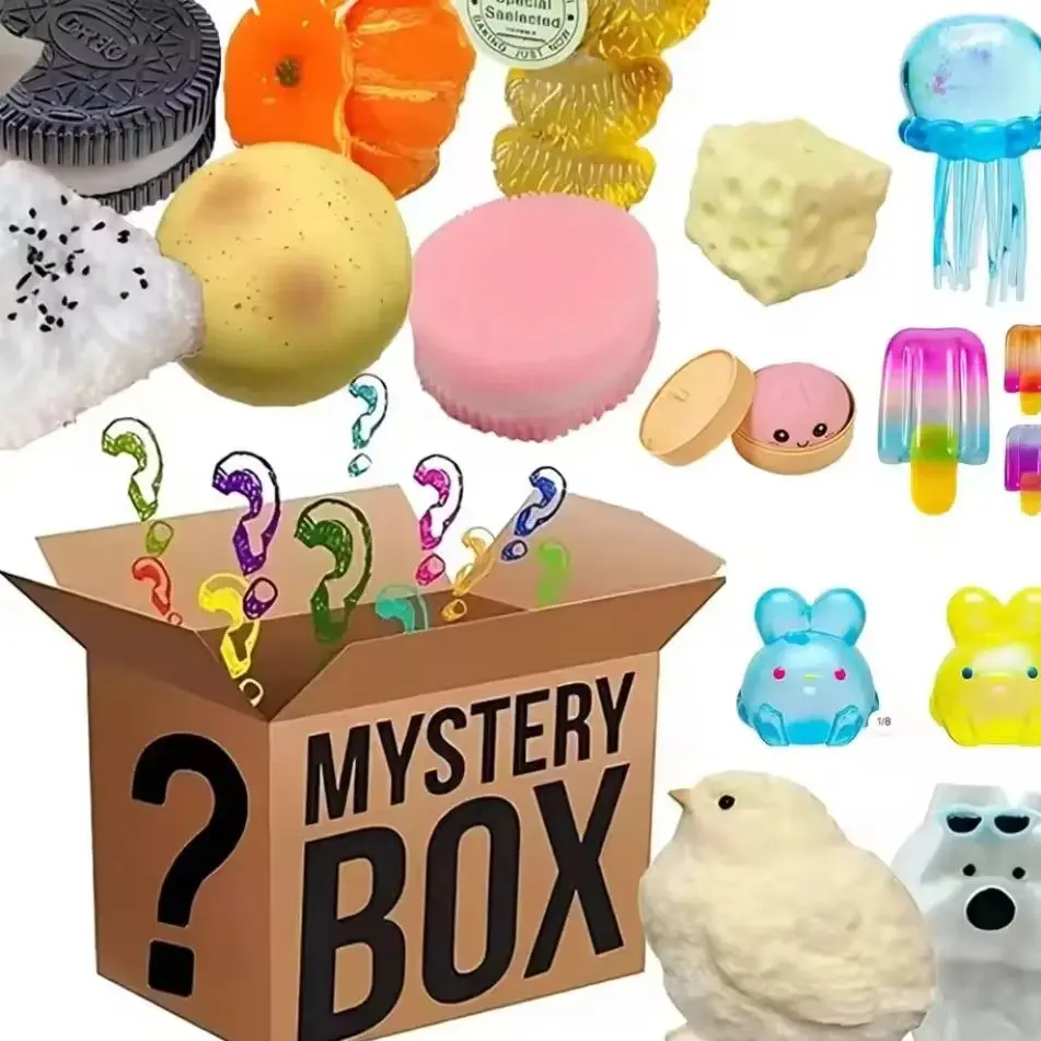 Squishy Mystery Box Multi Slow-Rising Random Includes Cheese Squeeze Toys Steamed Buns And Butter Peanut Decompress Surprise Toy