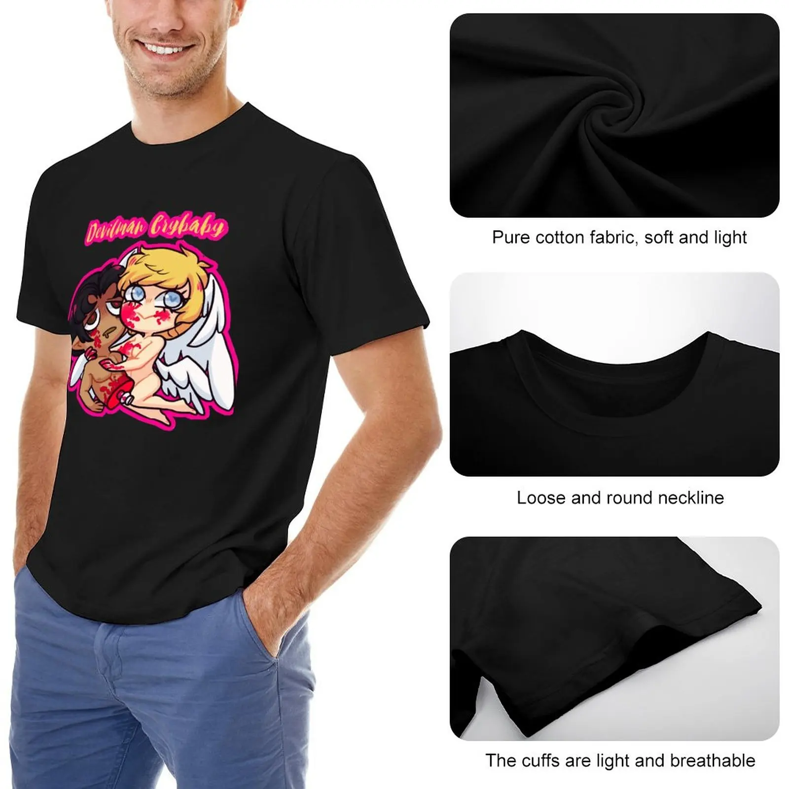 The Crybaby Devilman Ryo Asuka Akira Fudo T Shirts Men Women Cotton Funny T-Shirts Round Collar Tee Shirt Short Sleeve Clothing