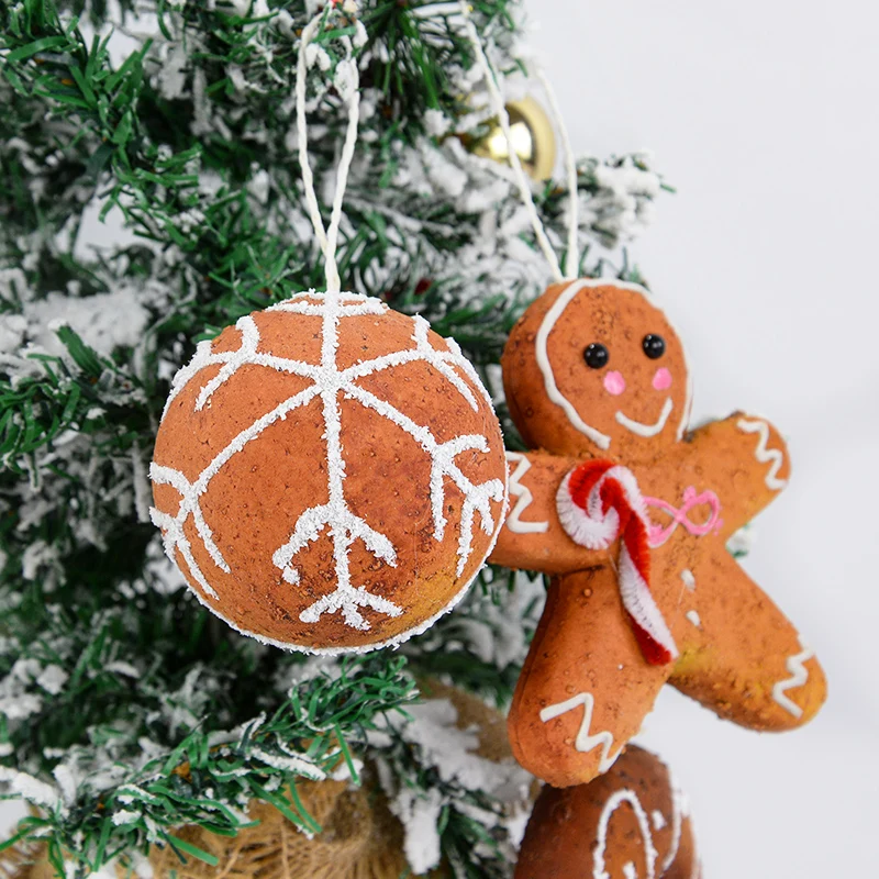 Simulated Cookie Christmas Tree Ornament Snowflake Gingerbread Man Donut Modelling 2025 Christmas New Year Navidad Noël Supplies