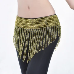 BellyDance Waistband Hip Scarf 3 Color Hand-Beaded Elastic Belly Dance Bling Belt Indian Dress Accessories