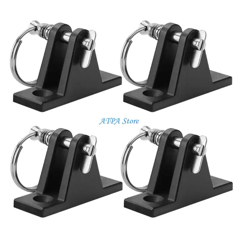 U13C Marine Canopy Bimini Top Deck Hinge with Nylon Base and Stainless Steel Pins for Secure Sunshade Mounting