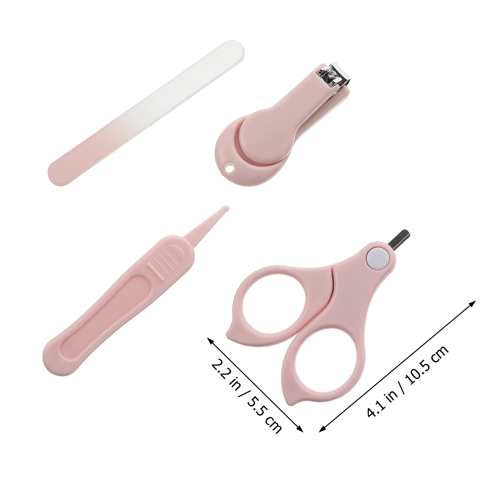 1 مجموعة الطفل مسمار المقص مجموعة ABS الزجاج الفولاذ المقاوم للصدأ مجموعة التشذيب الآمنة للطفل الرضيع تشمل كليبرز مقص ملف #6