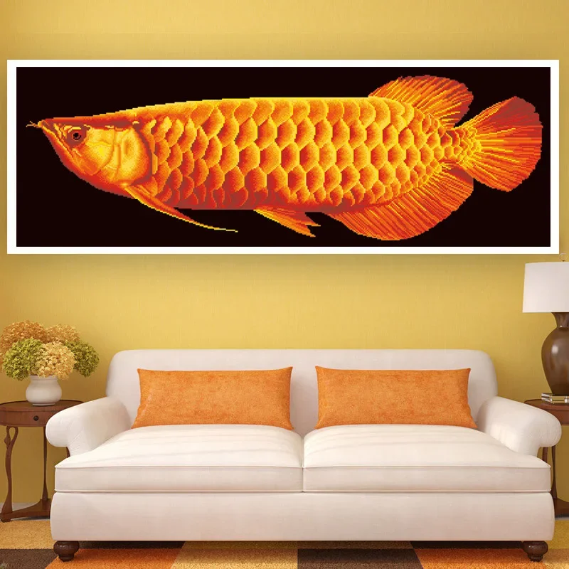 Golden Arowana 5D Diamond Painting DIY Full Diamond Art Embroidery Restaurant Office Home Decoration Diamond Cross Stitch Kits