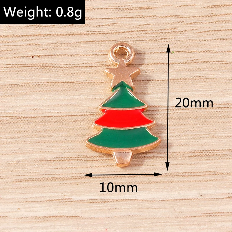 10 Stück gemischte Emaille-Weihnachtsbaum- und Rentier-Anhänger für Schmuckherstellung, Ohrhänger, Halsketten, Armbänder, DIY-Bastelzubehör – Detail 19