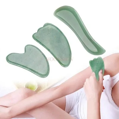 Natuurlijke groene Dongling jade roller schoonheidsapparaat gezichtsnet beroemdheid Hua Fei met hetzelfde schraapbord facelifting tool