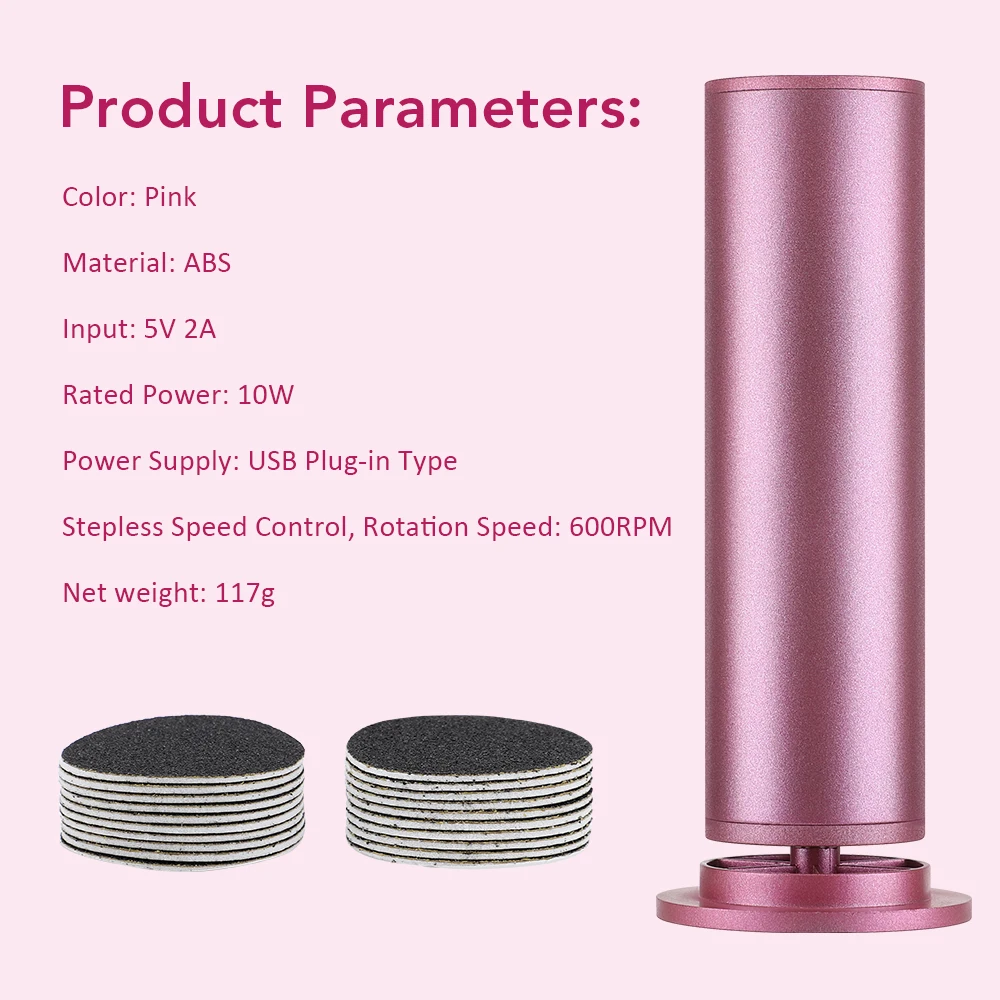 Removedor elétrico de calos de pés, arquivo de cuidados com os pés, calcanhares, pele morta com 20 discos de lixa, pedicure, ferramentas de cuidados com os pés, máquina suave