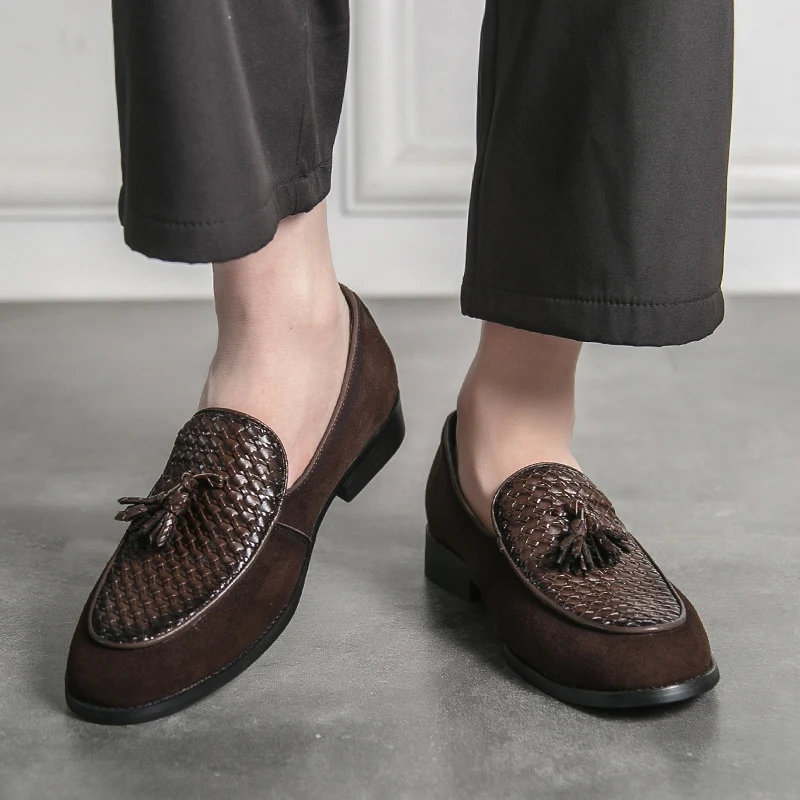 47 Large-size Embroidered Leather Shoes for Men - Flowing Fringe - Breathable - English Business Formal Casual Loafers