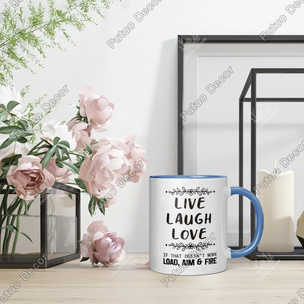 Putuo Decor 1pc Coffee cup, mug Family farmhouse office living room, four colors to choose from