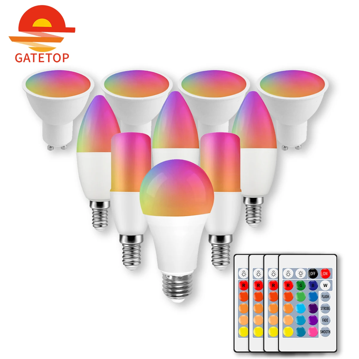 Bombilla LED inteligente para decoración de fiestas, foco de luz RGB de 1 a 10 piezas, lámpara E27, regulable, mágica, colorida, AC100-240V