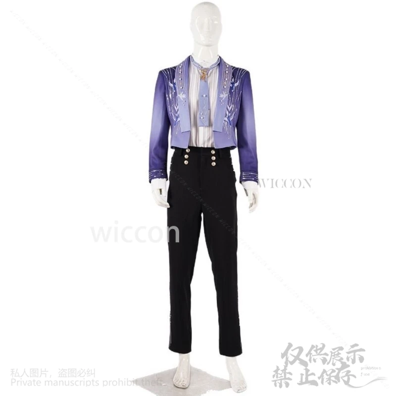 Rafayel Qiyu Anime Game Love And Deepspace Cosplay Costume Boundless Sea Birthday Dresses Purple Suit Wigs Birthday Customized